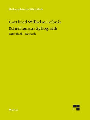 cover image of Schriften zur Syllogistik